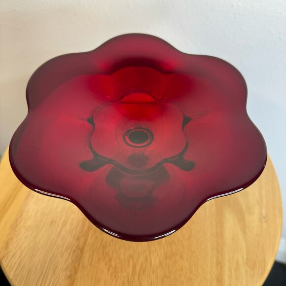 Vintage Duncan Miller Canterbury pattern #115 Ruby Red glass Compote - Picture 7 of 8